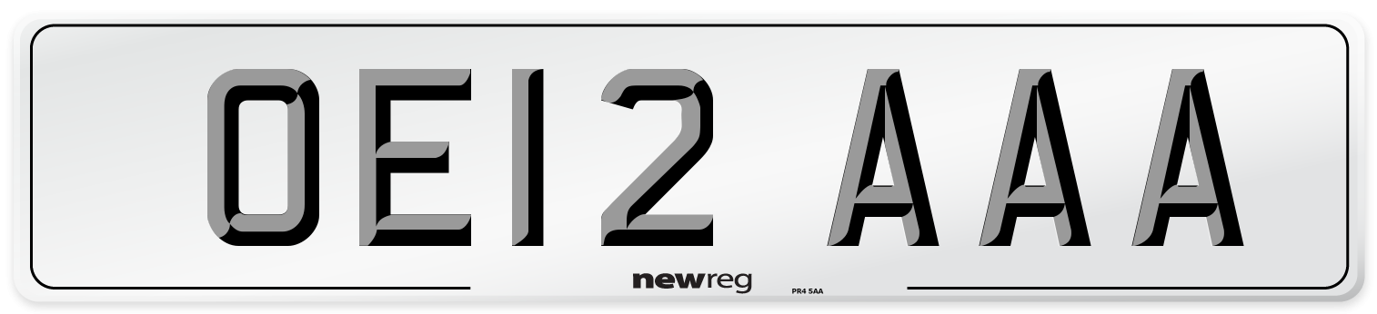 OE12 AAA Number Plate from New Reg